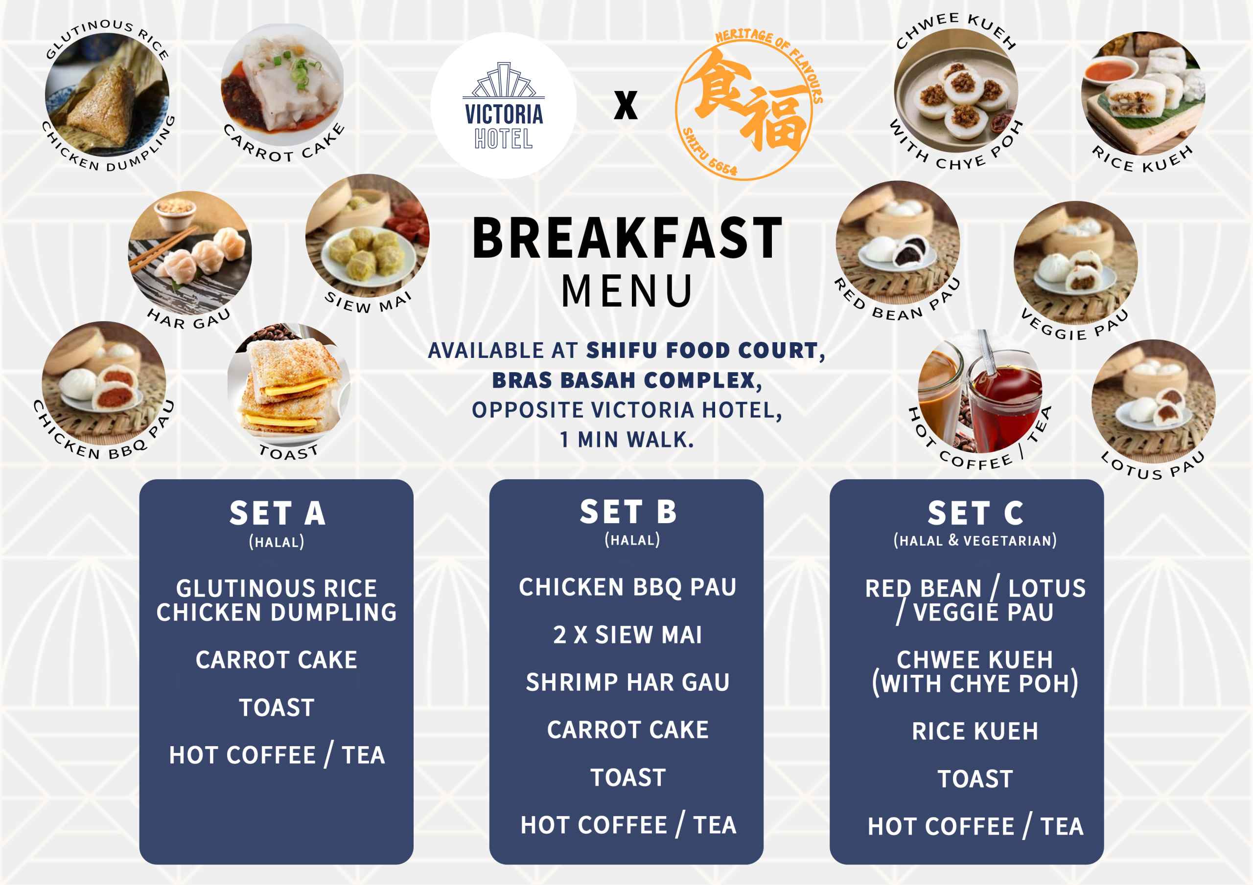 Victoria Hotel – Shifu Food Court – Breakfast Menu (For OTA)