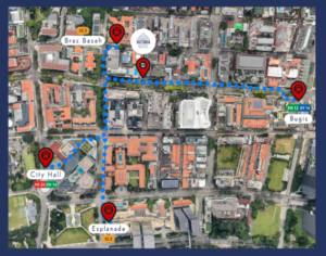 top view of city map